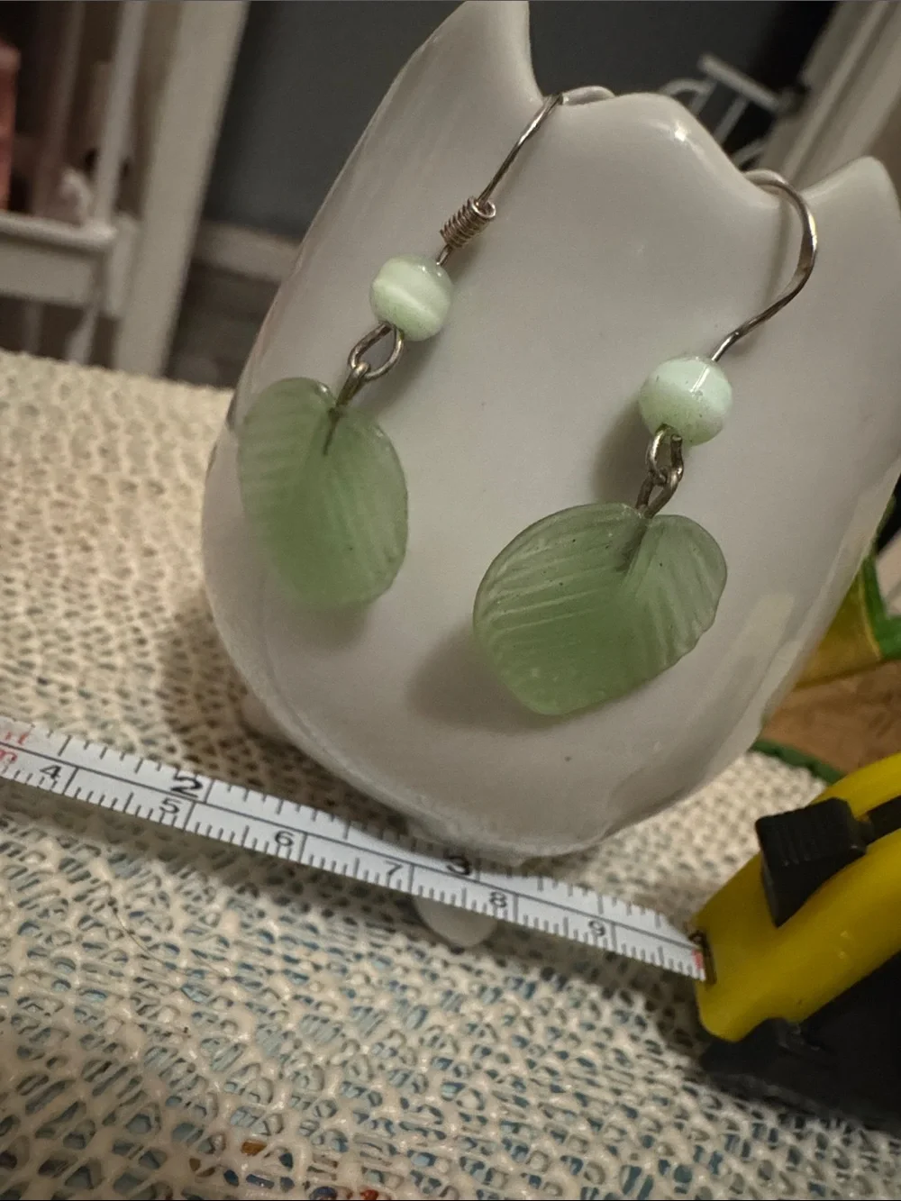 Read Handmade 925 Green Leaf Drop Earrings - Lightweight Women Jewelry Read